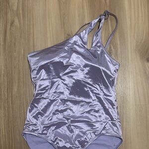 Purple one piece bathing suit